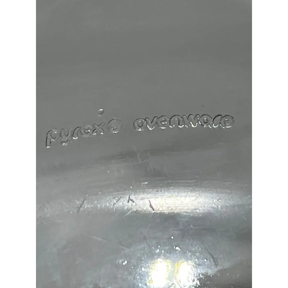 Pyrex Sculptured Ovenware Thumbprint Clear Glass Covered Casserole Vintage